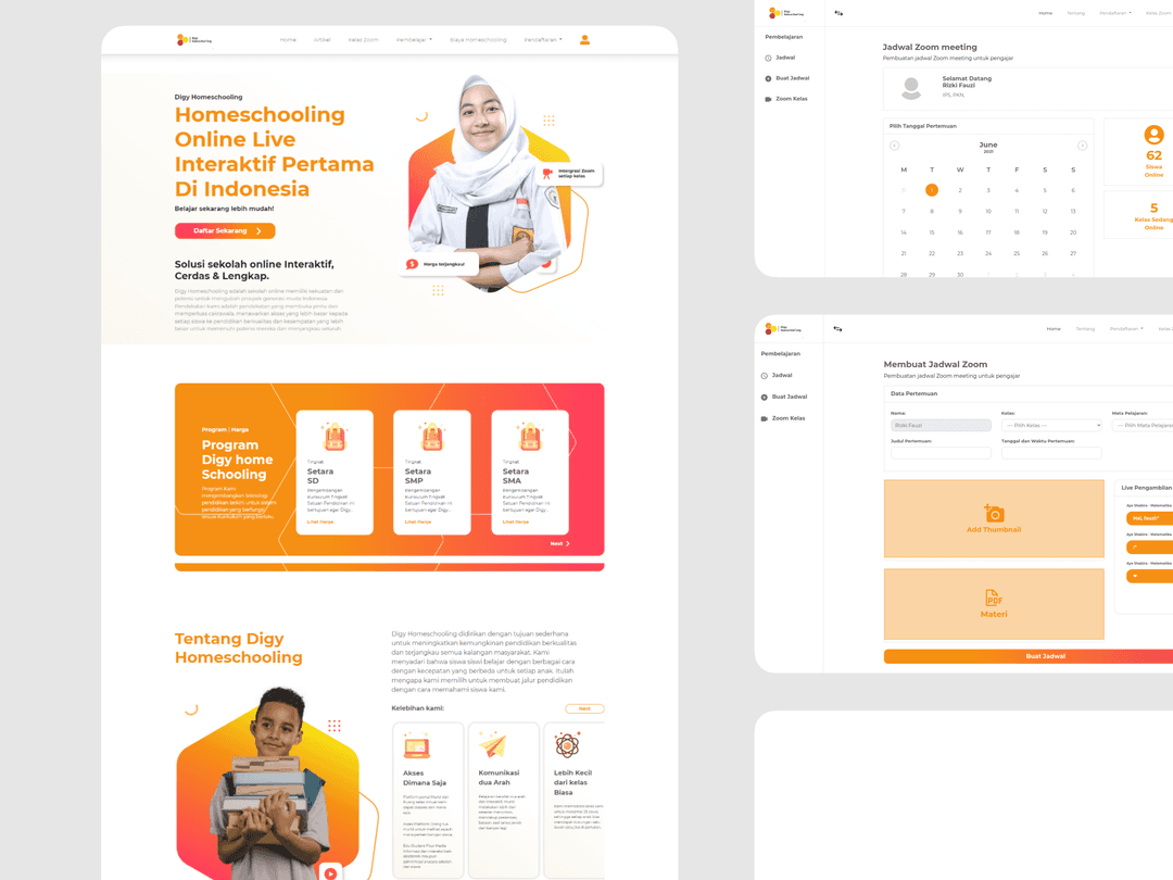 Landing Page, Virtual Class, Consulting App - Digy Homeschooling